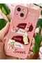 iPhone 15 Case Designed with Patterned Camera Protection Rabbit Pink Soft Silicone Cover - 3
