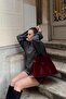 Monets Belt Detailed Shoulder Bag Claret Red - 4