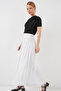 Women's Long Crinkle Skirt 8042 - White - 4