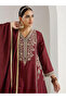 Embroidered V-Neck Kurta and Sharara with Dupatta Set - 2
