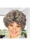 Gray Curly Granny Wig Lined Model