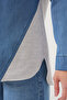 Women's Back Detailed Denim Shirt 20305 - Blue - 4