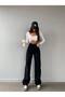 Black Pizzo Wide Leg Women's Pants Clothing - 6
