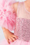 Girl's Evening Dress with Pompom Sleeves and Sequined Tutu - 5