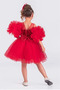 Girl's Evening Dress with Pompom Sleeves and Sequined Tutu - 4