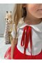 Girl's Ribbon Tulle Skirt Short Sleeve Dress - 4