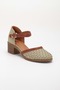Women's genuine leather closed toe braided sandals - green - 4