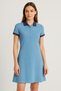 Women's Polo Collar Short Sleeve Dress Indigo - 3
