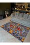 Haryana Collection Blue Themed Abstract Ethnic Motifs Patterned Woven Base Vintage Decorative Rug 09 - 2