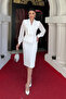 Double Breasted Neck Stone Detailed Dress - White - 2