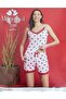 طقم بيجامة صيفي مريح للغاية مع شورت صيفي بتصميم قلب أحمر NOONLINEE3