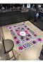 Haryana Collection Multicolored Abstract Figures Motif Pattern Woven Base Modern Decorative Carpet 03 - 3