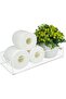 Acrylic Toilet Paper Holder with Storage - Clear Tank Tray with Handles for Bathroom Organization
