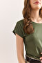 Women's Khaki Shoulder Guipure Detailed Knitted Viscose Blouse Blz-19002929 - 6