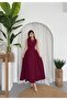 Crew Neck Pleated Midi Length Premium Pencil Invitation Dress - 7