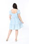 Women's Large Size Blue Washed Denim Fabric Square Collar Layered Denim Dress 65N38923 - 6