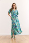 Women's Green Lilac Buttoned Belted Maxi Viscose Shirt Dress Elb- 19002382 - 2