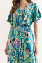 Women's Green Lilac Buttoned Belted Maxi Viscose Shirt Dress Elb- 19002382 - 7