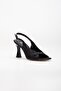 Large Size Goblet Heel Black Black Women's Heeled Sandals - 4