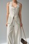 Buttoned Lined Vest & Oversize Elastic Waist Trousers New Season Women's Set - 3