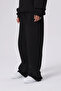 Adjustable Leg Oversize 3 Thread Raised Winter High Waist Sweatpants Black Gray Anthracite - 4