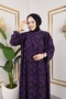 Robe Patterned Viscose Dress - Purple / E0126 - 5