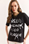 Women's Anthracite Bow Detailed Regular Fit 2 Thread T-Shirt Tsh-19000885 - 3