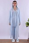 Prenatal and Postnatal Long Robe Maternity Pajama Set Effortt - Blue - 2
