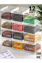 Set of 12 250 ml Acrylic Spice Shakers Storage Container (Transparent Label Gift) - 2