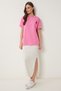 Pink Lmp0007 Cotton Heart Embroidered T-Shirt - 3
