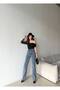 WOMEN'S STONE EMBELLISHED SHINY JEANS DENIM JEANS
