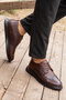 Men's Brown Classic Genuine Leather Orthopedic Poly Sole Shoes - 4