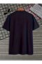 Boston Printed Single Jersey Navy Blue T-Shirt - Oversize Crew Neck T-Shirt - 2