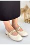 Atnis Beige Skin Ballerina Shoes - 3