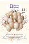 White & Skin Color & Gold Confetti Transparent 15 Piece Balloon Set