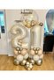 White & Skin Color & Gold Confetti Transparent 40 Piece Balloon Set – Glamorous and Stylish Party Decor - 4