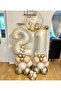 White & Skin Color & Gold Confetti Transparent 15 Piece Balloon Set - 4