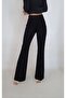 Women's Black Steel Knitted Fabric Spanish Flare Pants Yy 101213 - 3