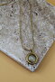 Gold Color Steel Necklace with Round Stone Detail - 2