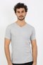 قميص داخلي رجالي من القطن الممشط باللون الرمادي وياقة على شكل حرف V من Fashion Line 6560 - 2