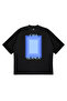 Unisex Casablanca Blue Printed Boxy Fit Thick Fabric (240Gsm) T-Shirt