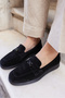 Lugo Women's Black Real Leather Suet Loafer Shoes - 7