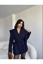 Women's New Season Design Tie-Up Jacket Navy Blue - 3
