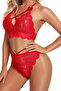 Stylish Bra Panty Set with Red Cross Rope Detail - 4