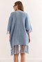 Women's Baby Blue Tasseled Openwork Seasonal Cardigan Hrk-19000362 - 2