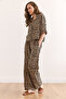 Women's Leopard Camel Top Shirt Bottom Pocket Pants Viscose Suit Tkm- 19000377 - 6