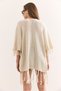Women's Stone Tasseled Openwork Seasonal Cardigan Hrk-19000362 - 3