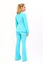 Zero Collar Buttoned Jacket & Spanish Flare Trousers-Turquoise - 1064530 - 4