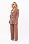Men's Lapel Collar Blazer Jacket & Wide Leg Trousers - Brown - 1034520