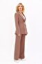 Men's Lapel Collar Blazer Jacket & Wide Leg Trousers - Brown - 1034520 - 4